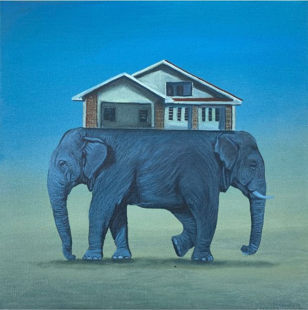 Picture of Elephant with House