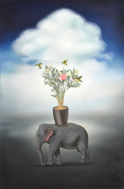 Picture of Elephant Carrying Plant