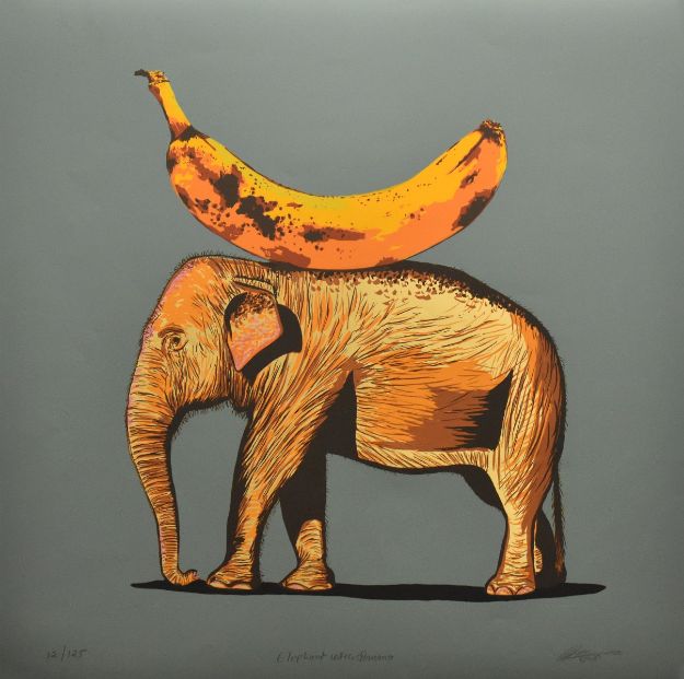 Picture of Elephant with Banana