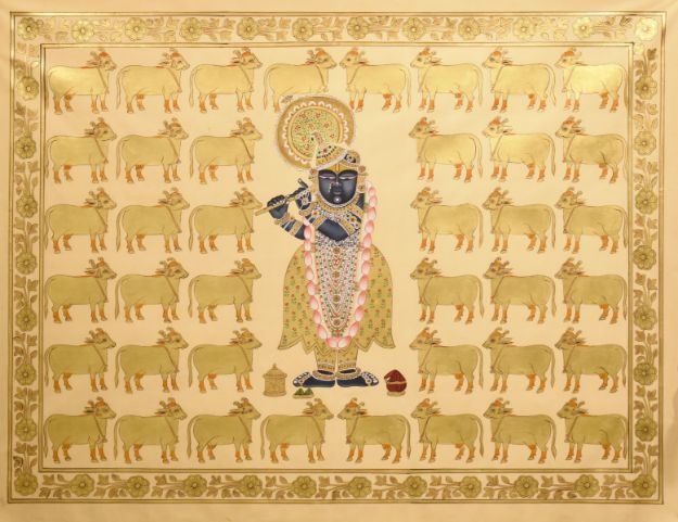 Picture of Shreenathji With Golden Cows