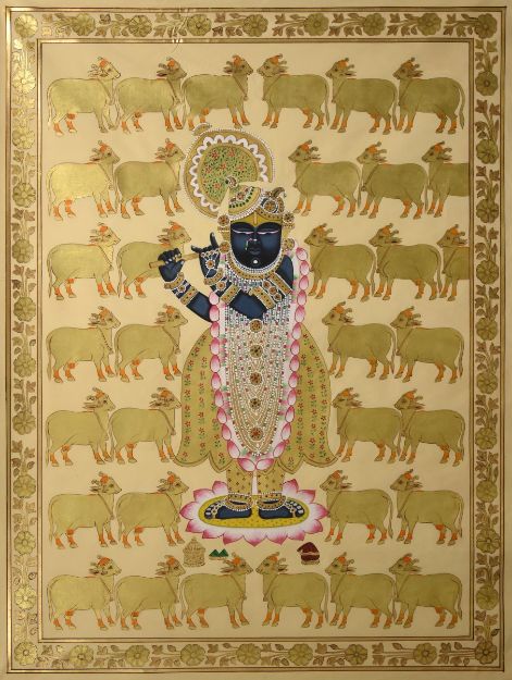 Picture of Shreenathji With Golden Cows