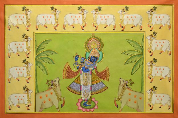 Picture of Krishna with Cows