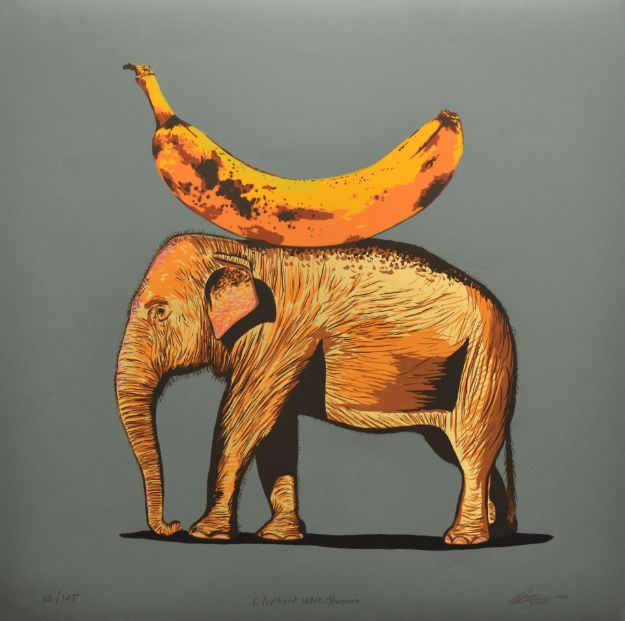 Picture of Elephant with Banana