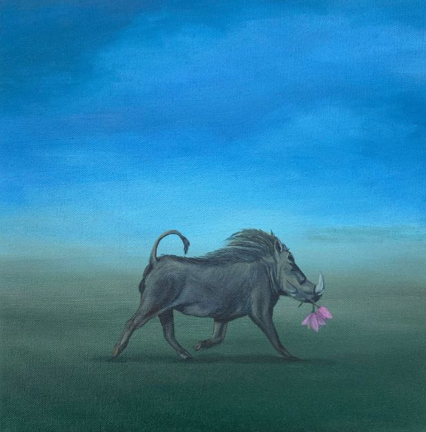 Picture of Wild Boar with Lotus