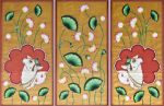 Picture of Cows and Lotus with Golden Background