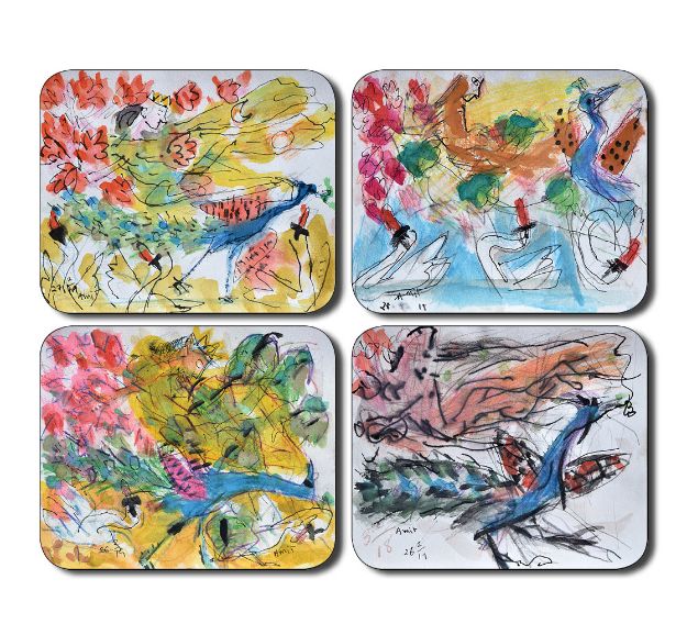 Picture of Coaster set of Peacock