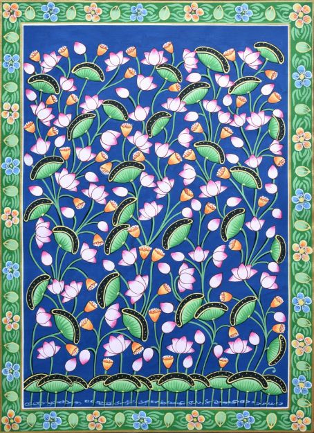 Picture of Lotus with Blue Background
