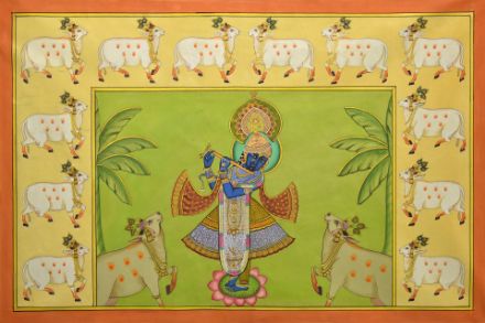Picture of Krishna with Cows
