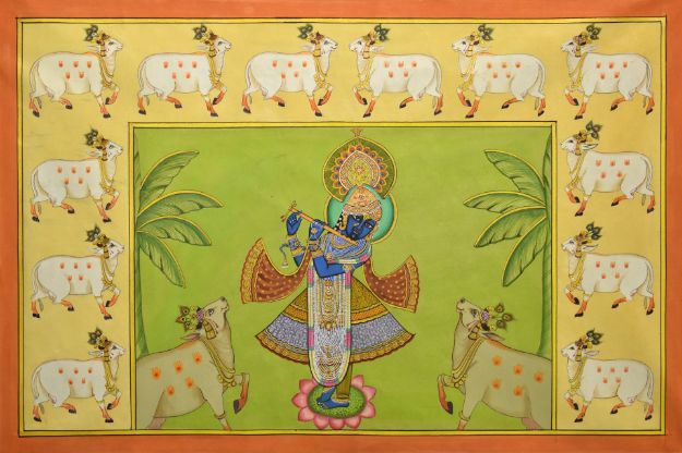 Picture of Krishna with Cows