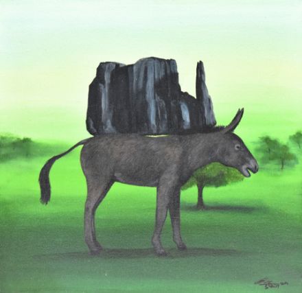 Picture of Donkey with Stone