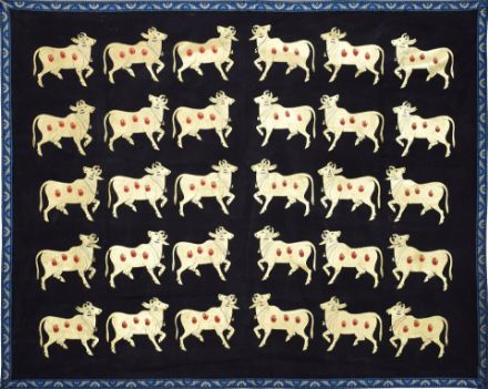 Picture of Golden Cows with Black background