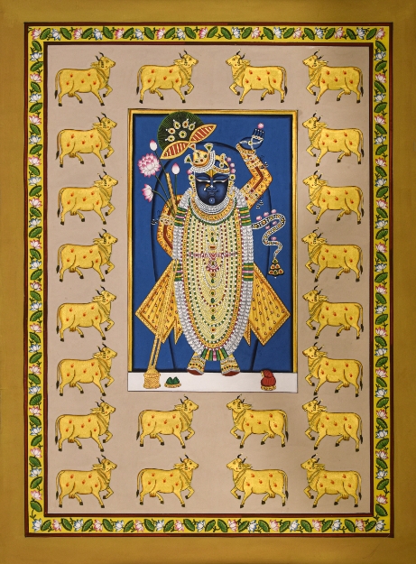 Picture of Shreenathji With Golden Cows 