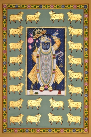 Picture of Shreenathji With Golden Cows