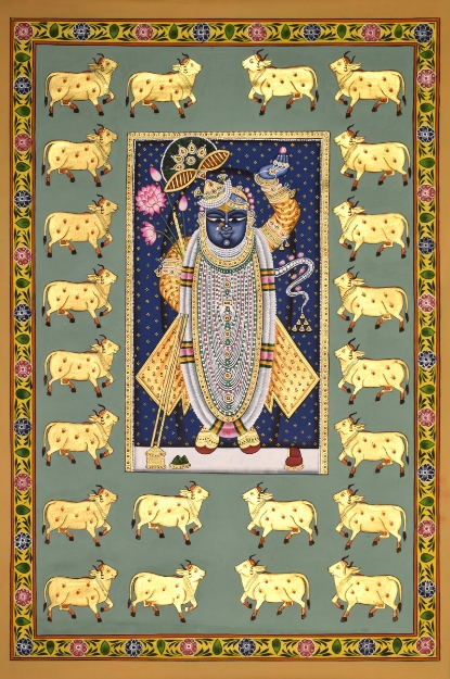 Picture of Shreenathji With Golden Cows